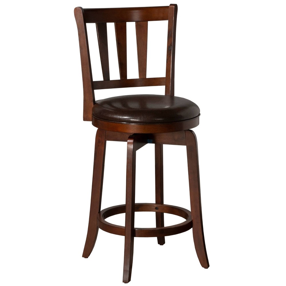 Photos - Chair 25.5" Presque Isle Swivel Counter Height Barstool Cherry/Brown - Hillsdale