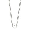 Chisel Stainless Steel Polished Double Hearts on an 18" 2-Strand Cable Chain Necklace - 3 of 4