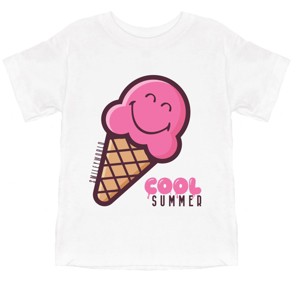 The Juniper Shop SmileyWorld Cool Summer Ice Cream Pink Toddler Short Sleeve Tee - 1 of 4