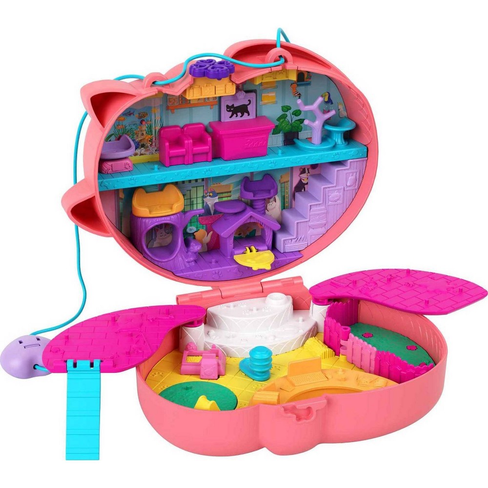 Photos - Doll Accessories Polly Pocket Starring Shani Cuddly Cat Purse Compact Playset 