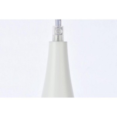 Nora White Aluminum Teardrop Pendant Light, Adjustable Height