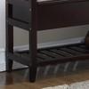 Alilang 40.16 inch Wooden Storage Bench with Cushioned Seat and Slatted Lower Shelf-espresso - 4 of 4