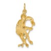 Black Bow Jewelry 14k Yellow Gold Satin and Diamond Cut Hockey Player Pendant - 3 of 4