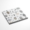 Bacati - Owls Gray/Beige Neutral Cotton Storage Box Large - 3 of 4
