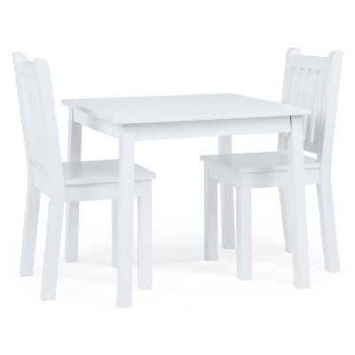 Photo 1 of 3pc Large Daylight Collection Square Kids&#39; Table and Chair Set White - Humble Crew