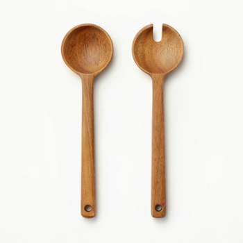 Olive Wood Spoons Round – Set of 2