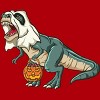 Junior's Design By Humans Trex Ghost Costume Design Funny Halloween Dinosaur By Threadlets T-Shirt - 2 of 3