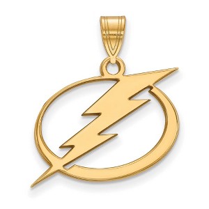 Black Bow Jewelry 14k Yellow Gold Plated Sterling Silver Tampa Bay Lightning NHL Large Pendant - 1 of 3