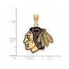 Black Bow Jewelry 14k Yellow Gold Plated Sterling Silver Chicago Blackhawks NHL Large Pendant - 2 of 3