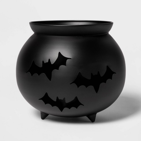 Porch Planter Metal Cauldron Black Halloween Decorative Prop ...