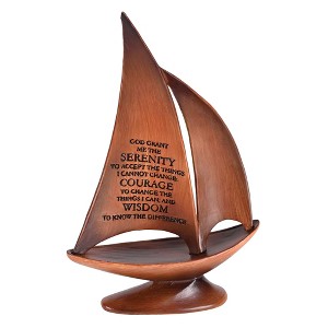 Dicksons SBR-3 Grant Me The Serenity to Accept The Things I Cannot Change Woodgrain 8.5 x 5.2 Resin Decorative Collectible Figurine Sailboat Statue - 1 of 1