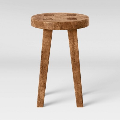 Woodland Short Carved Wood Table Brown 