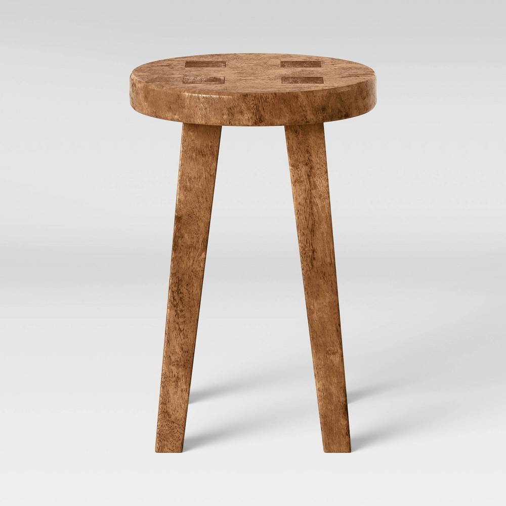 Woodland Short Carved Wood Table Brown - Threshold™: Traditional Style, No Assembly Required