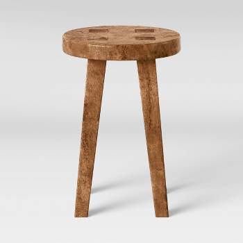 Woodland Carved Wood Accent Table Brown - Threshold™