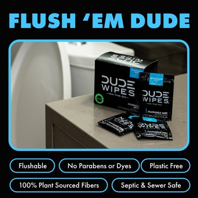 Dude Wipes Fragrance Free On-The-Go Flushable Personal Wipes - 30ct