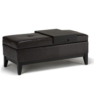 Oregon - Storage Ottoman Bench with Tray - Tanners Brown - 1 of 4
