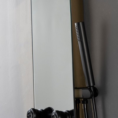 Nickel and Black 8-Jet Multifunction Shower Panel System