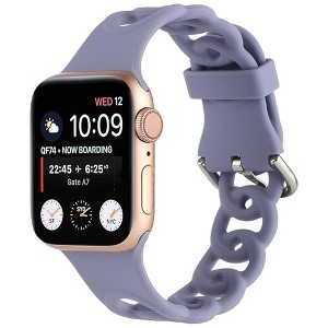 HTUTWOO Apple Watch Band Breathable Silicone Circles Sport Strap 44/45/46/49mm, Fadeless for iWatch Series 10 9 8 7 6 5 4 3 2 1 SE Ultra - 1 of 4