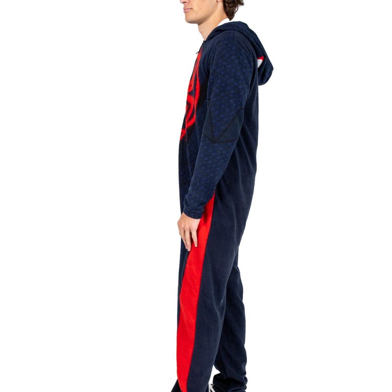 Spider-Man Miles Morales Men's Hooded Union Suit With Leg Hem, 2 of 7