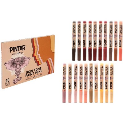 Pintar Art Supply Skin Tone Paint Pens and Water-Based Marker 20 Pack Set