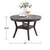 NicBex 47Inch Mid-Century Round Dining Table with Rubber Wood MDF Tabletop and Shelve - 3 of 4