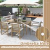 TiramisuBest 4-Person Outdoor Wooden Dining Set with Umbrella Hole & Removable Cushions Patio Backyard Garden Antique Gray - 4 of 4