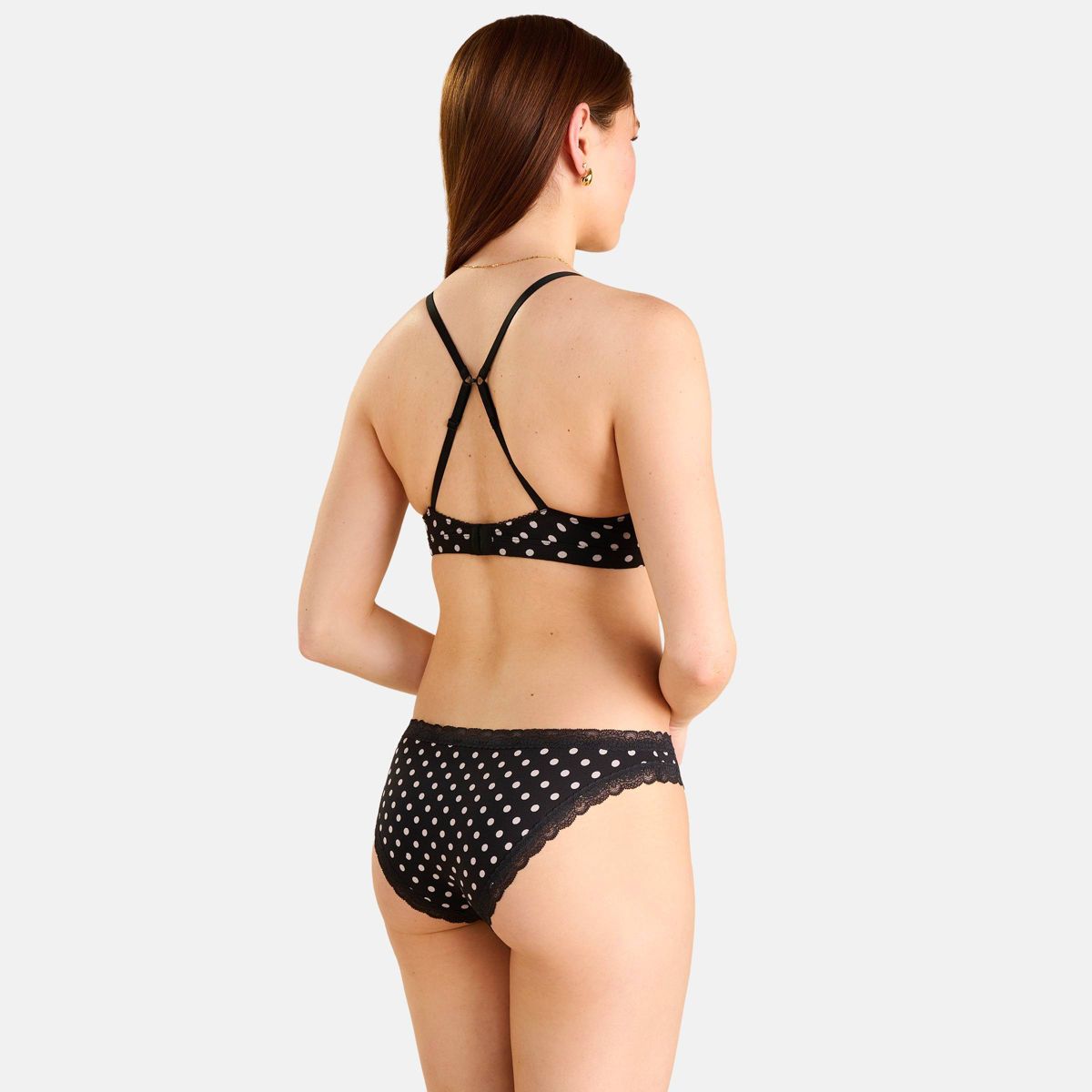fresh collection by Fruit of the Loom Women's Fresh Cotton Triangle Bralette and Bikini Underwear Set - thumbnail 3