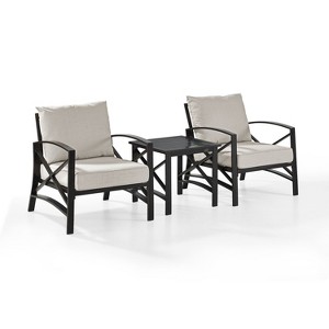 Crosley 3pc Kaplan Outdoor Seating Set with 2 Chairs & Side Table - 1 of 4