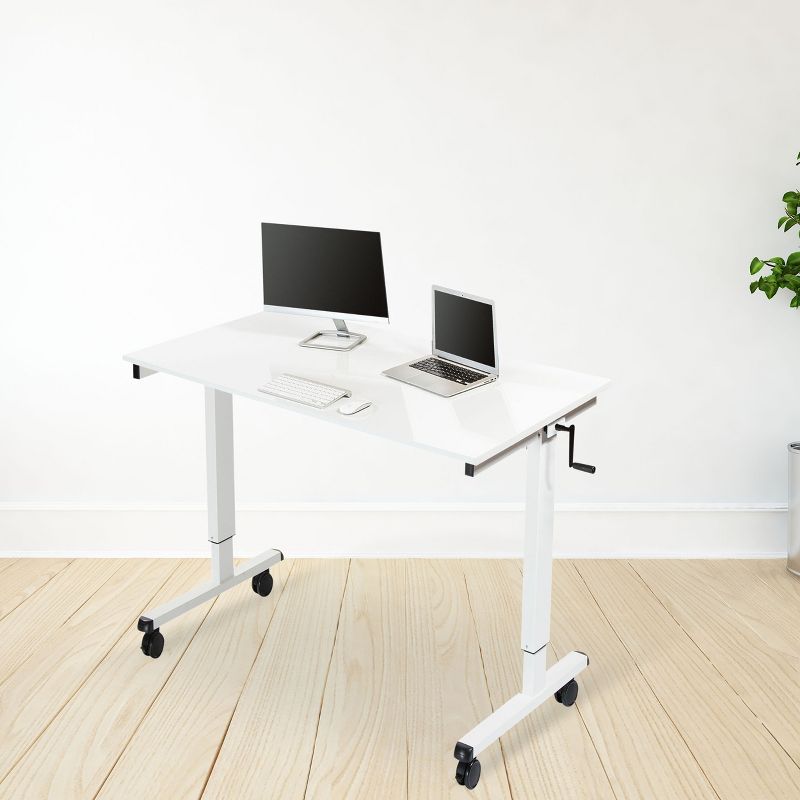 Stand Up Desk Store Crank Adjustable Height Rolling Standing Desk, 3 of 5