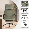 Ergonomic Office Chair With Footrest & Removable Headrest, Velvet 155° Reclining Computer Desk Chair,360° Swivel Ofiice Chair-Tanpinhause - 4 of 4