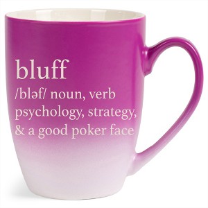 100 North Pink and White Two Toned Ombre, 10 Ounce, Comfortably Fits Your Hands, Ceramic Tea Coffee Cup Mug, Bluff noun, verb, psychology, strategy, & - 1 of 1
