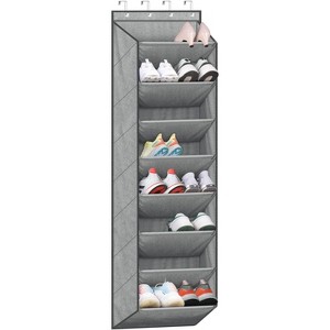 Space-Saving Over-The-Door Organizer with Deep Pockets - Narrow Profile Hanging Rack Stores Boots & Shoes in Minimal Closet Space - 1 of 4