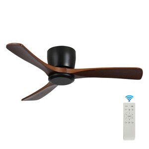Wanze of Ocean 42 in. 3-Blade Flush Mount Ceiling Fan with Remote, Reversible DC Motor, 6 Speeds, White - 1 of 4