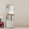 59x16 Inch Modern Standing Mirror, Black Metal Frame with Swivel Casters, Easy Relocation - 4 of 4