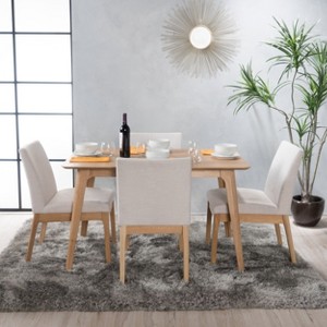 GDFStudio Brittany 5 Piece Mid-Century Modern Fabric Upholstered Dining Set - 1 of 4