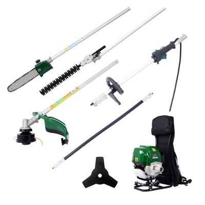 4 In 1 Multi-Functional Trimming Tool With Backpack, 38cc 4-Cycle Garden Tool System With Gas Pole Saw, Hedge Trimmer, Brush Cutter, Grass Trimmer