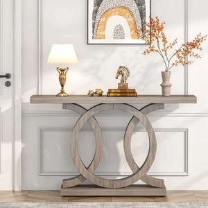 Hommoo 55 Inch Console Table with Geometric Base - 1 of 4