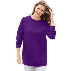 Woman Within Plus Size Fleece Sweatshirt - 1 of 4