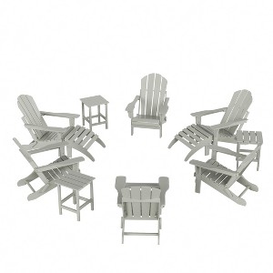 WestinTrends Malibu HDPE Outdoor Patio Folding Poly Adirondack Chair (12-Piece Set) - 1 of 4