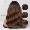 Jessie's Wig 18 Inch Beach Wave Wig Middle Part With Bangs Synthetic Hair Ombre Brown Color 1 Pc/Pack - 2 of 4