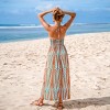 Women's Breezy Tropical Leaf Print Halter Tie Maxi Beach Dress - Cupshe - 3 of 4