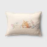 Printed Bunny Easter Lumbar Throw Pillow with Zipper Ivory - Threshold™