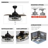 Parrot Uncle 36" Modern Black Bladeless Fandeliers Ceiling Fans with Light and Remote - 4 of 4