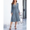 Coolmee Women's Bohemian Dress Casual Long Sleeve V Neck Dress Floral Flowy Maxi Dresses Tiered Cocktail Dress - 4 of 4