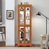 GlasFlength, Decorative Storage Cabinets, Freestanding Farmhouse Design, Spacious Interior Shelves, Functional for Any Room, Brown, 26"*11.8"*70.08" - 2 of 4