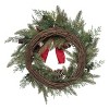 Transpac Artificial 24 in. Green Christmas Statement Classic Holiday Wreath - 3 of 4