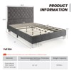 Infans Full Upholstered Bed Frame Mattress Foundation w/ Button Tufted Velvet Headboard - 2 of 4