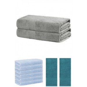 REGALWOVEN Absorbent Solid Bath Hand Face Cloths Cotton Towels 3 Piece Sets - 1 of 4