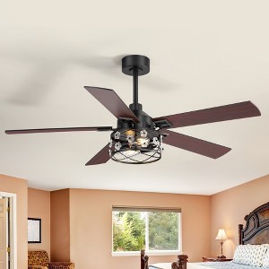 Airsurfer 52" Ceiling Fan with 5 Plywood Blades,Ceiling Fan with Reversible Motor & Memory Function,Remote Control Included - 1 of 4