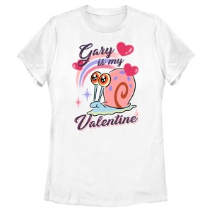 Women's SpongeBob SquarePants Gary is My Valentine T-Shirt - 1 of 4